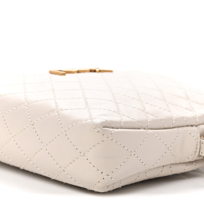 Saint Laurent Lambskin Quilted Gaby Zipped Pouch Crema Soft 10 of 12