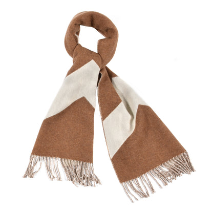Hermes Cashmere Chevron Muffler Noisette Ecru 1 of 4