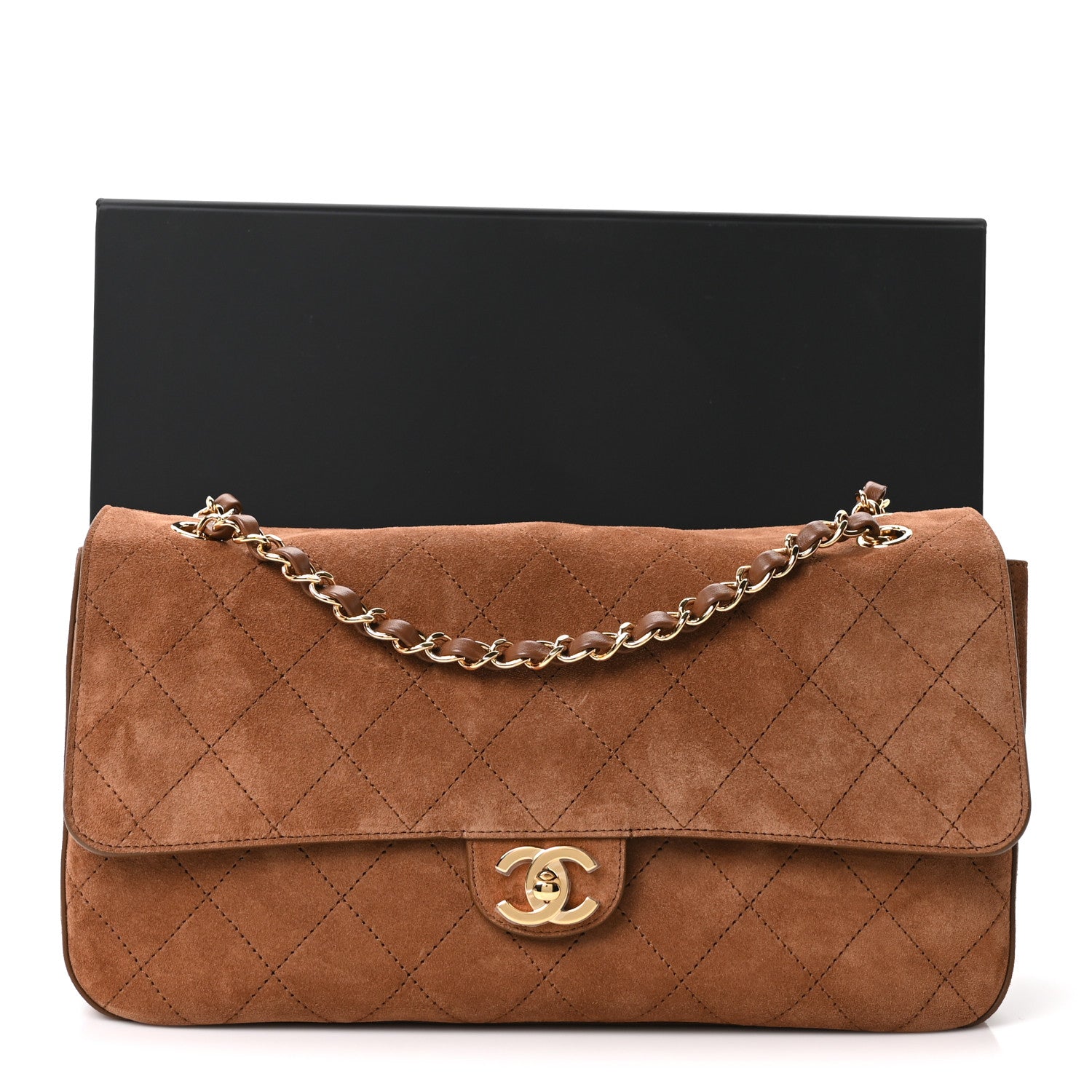 Chanel Suede Calfskin Small Souplissimo Maxi Flap Camel 11 of 11