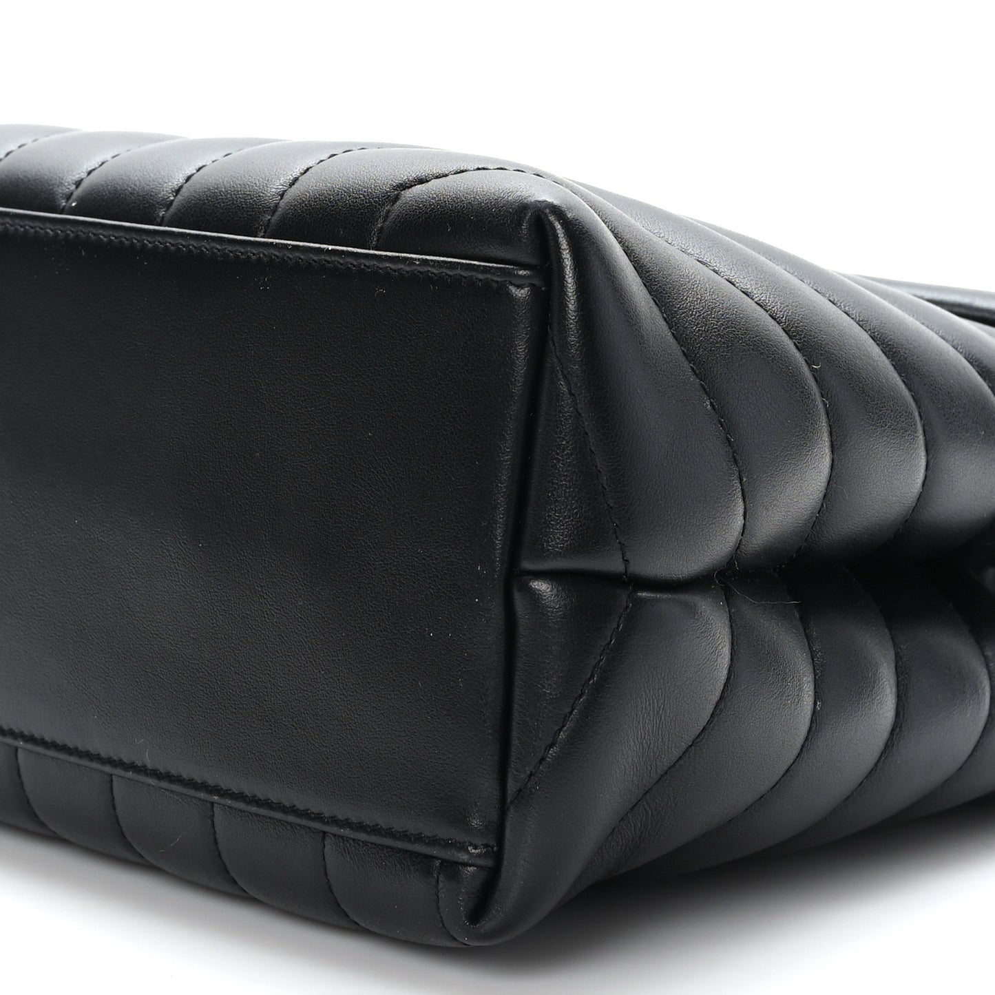 Calfskin Y Quilted Monogram Medium Loulou Chain Satchel Black