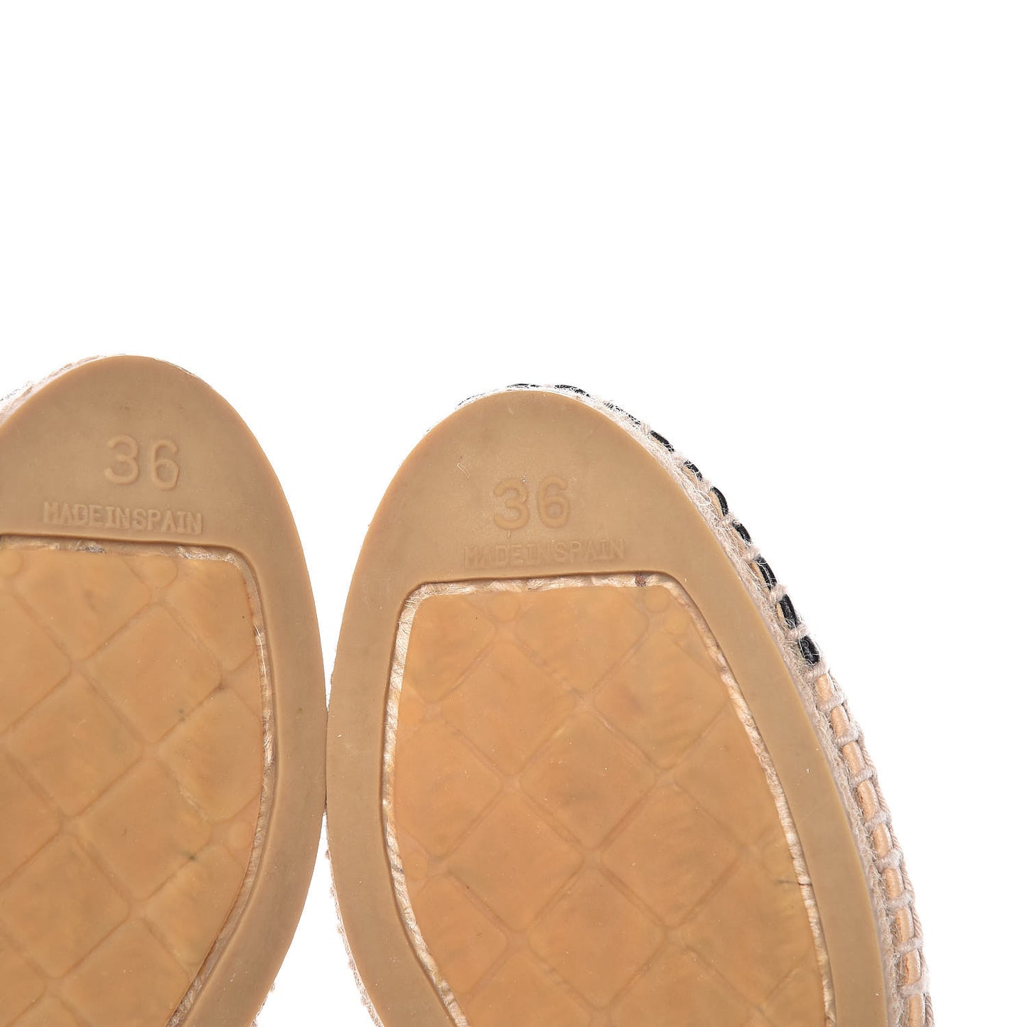 Lambskin CC Espadrilles 36 Beige Black