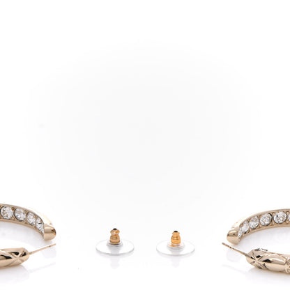 Chanel Metal Quilted CC Hoop Earrings Gold 3 of 5