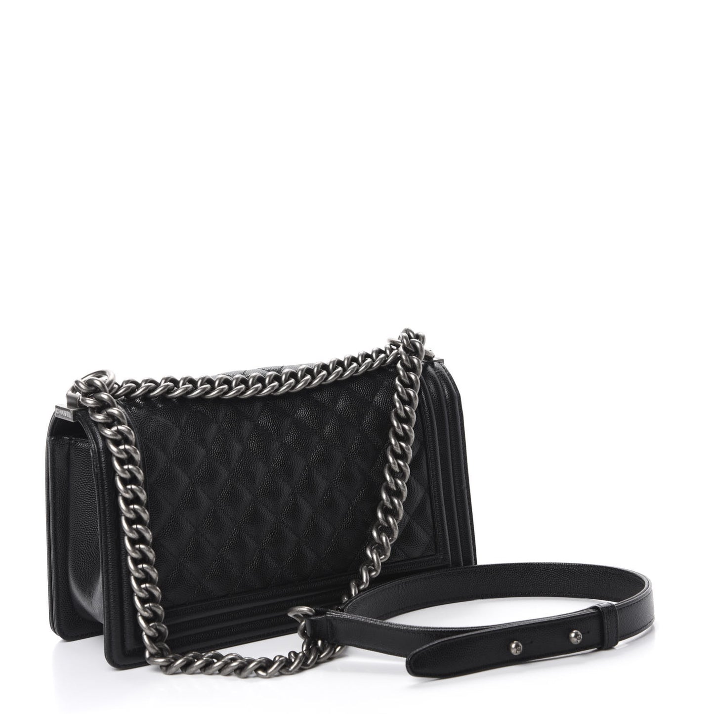 Caviar Quilted Medium Boy Flap Black