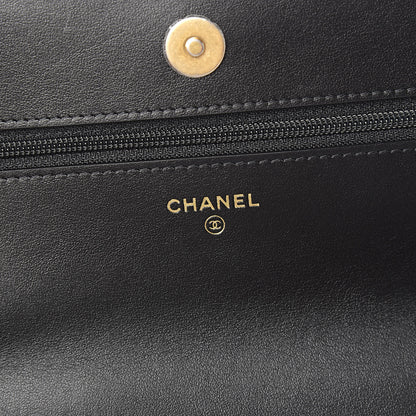 Chanel Goatskin Quilted 19 Wallet On Chain WOC Black 6 of 12