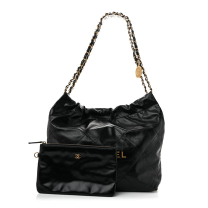 Chanel Shiny Calfskin Quilted Small Chanel 22 Black 3 of 13