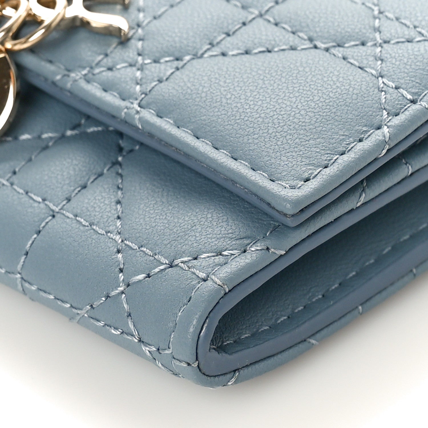 Christian Dior Lambskin Cannage Miss Dior Glycine Wallet Cloud Blue 8 of 8