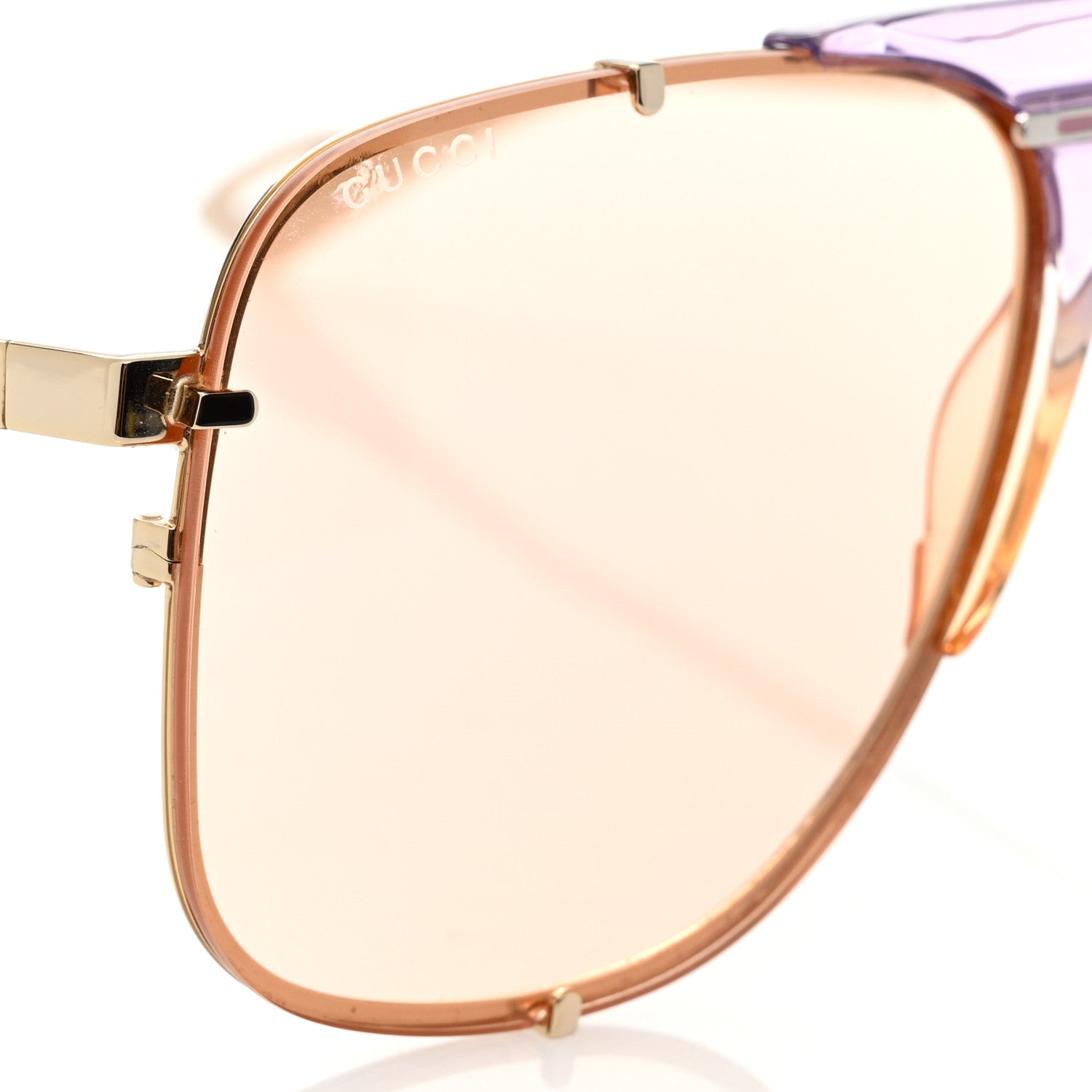 Gucci Metal Square Frame Sunglasses GG0739S Pink Brown 7 of 8