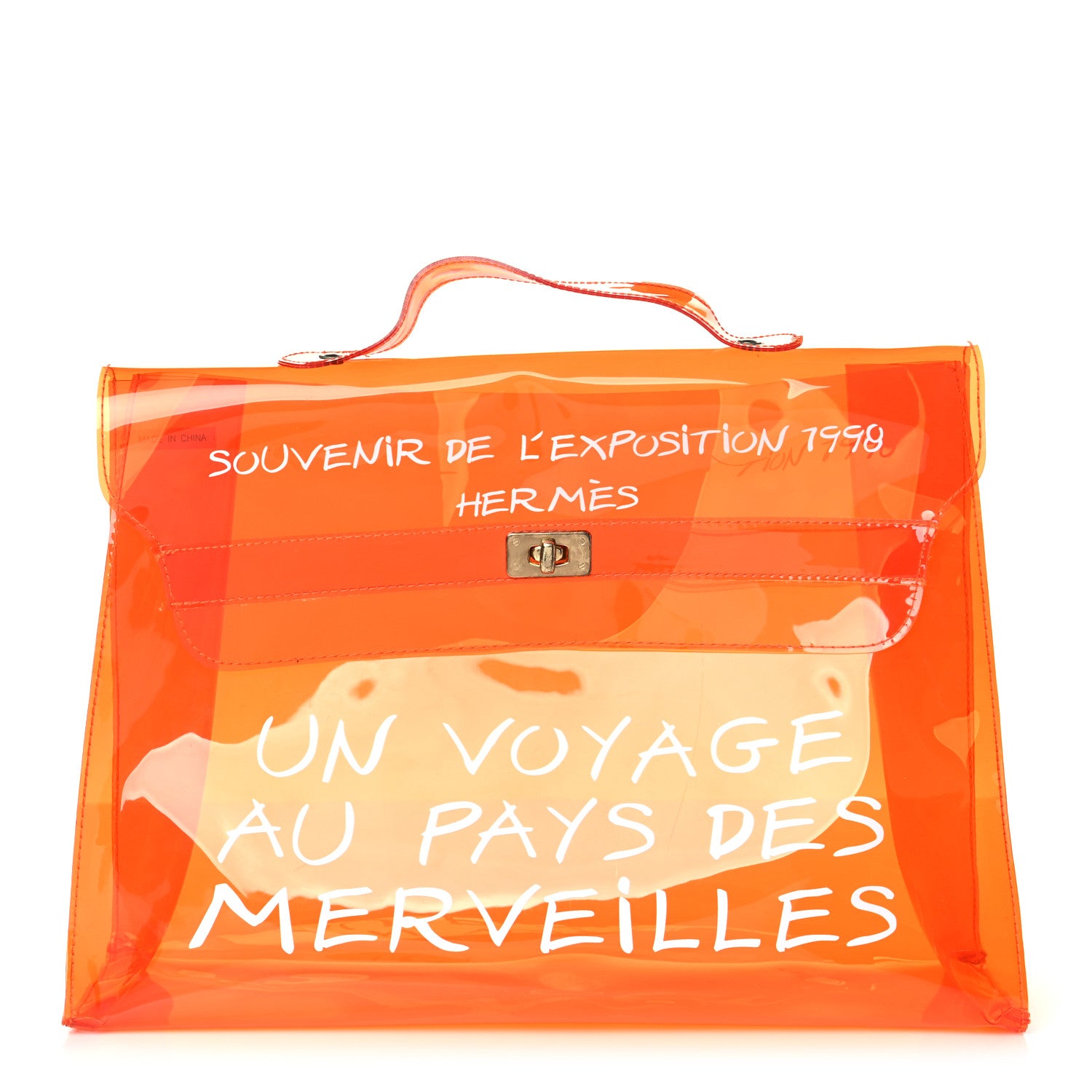 Hermes Vinyl Souvenir De L'Exposition Kelly Orange 1 of 10