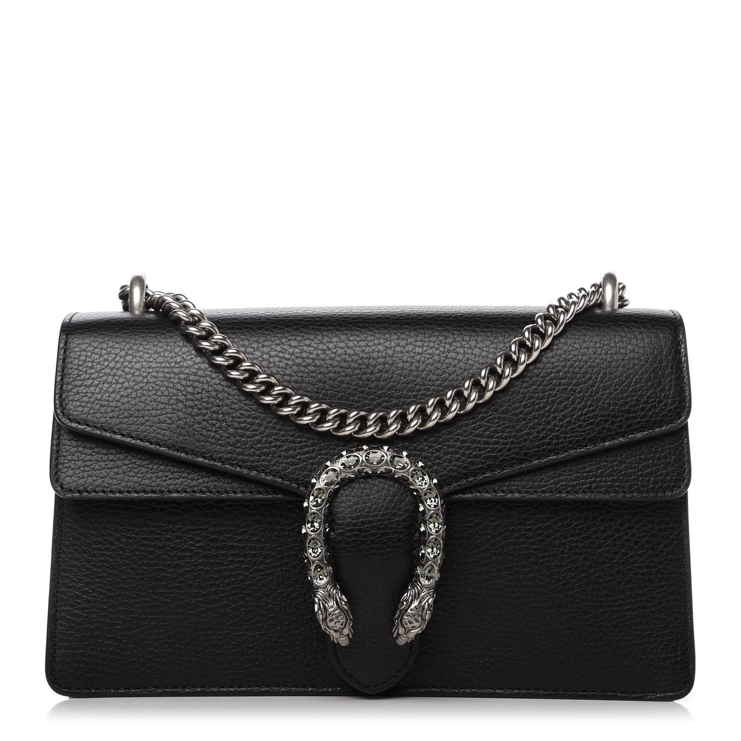 Pebbled Calfskin Small Dionysus Shoulder Bag Black