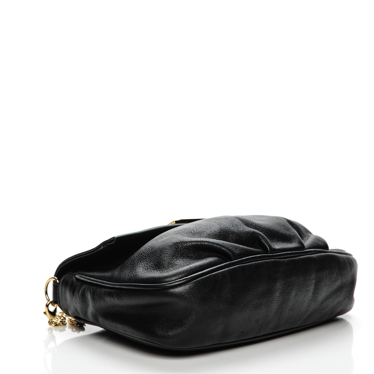 Fendi Vitello Flamingo Fendista Pouchette Crossbody Black 4 of 6