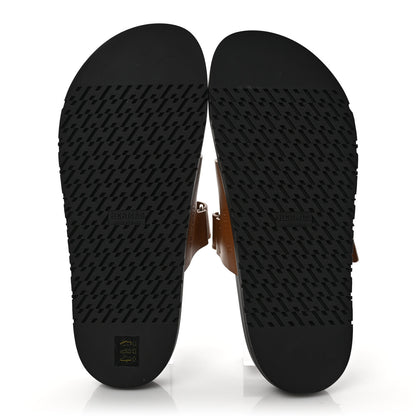 Hermes Calfskin Womens Chypre Sandals 40 Gold 5 of 9