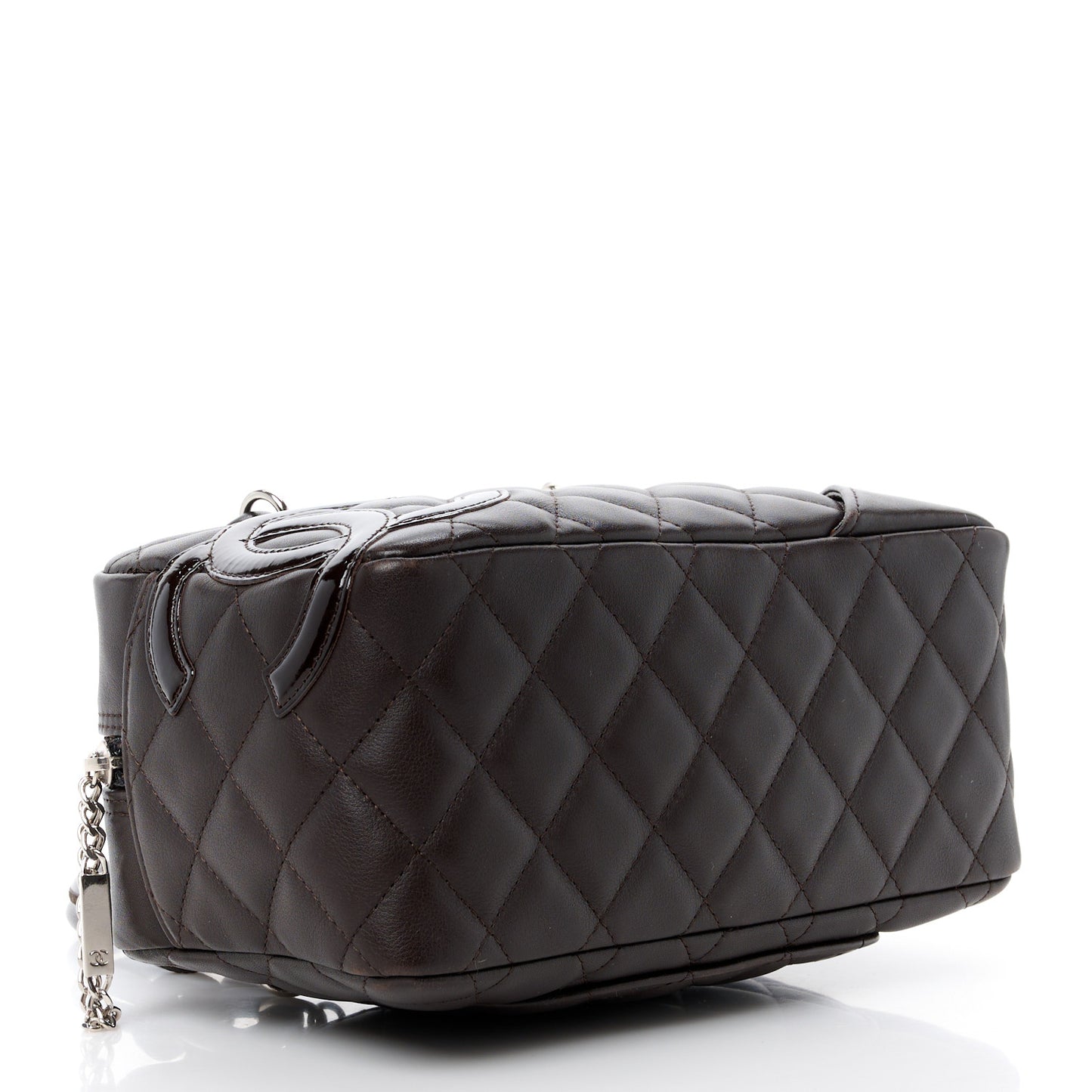Calfskin Quilted Small Cambon Bowler Dark Brown