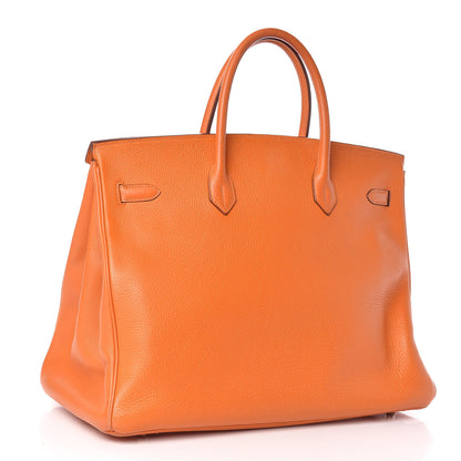 Hermes Taurillon Clemence Birkin 40 Orange 3 of 33