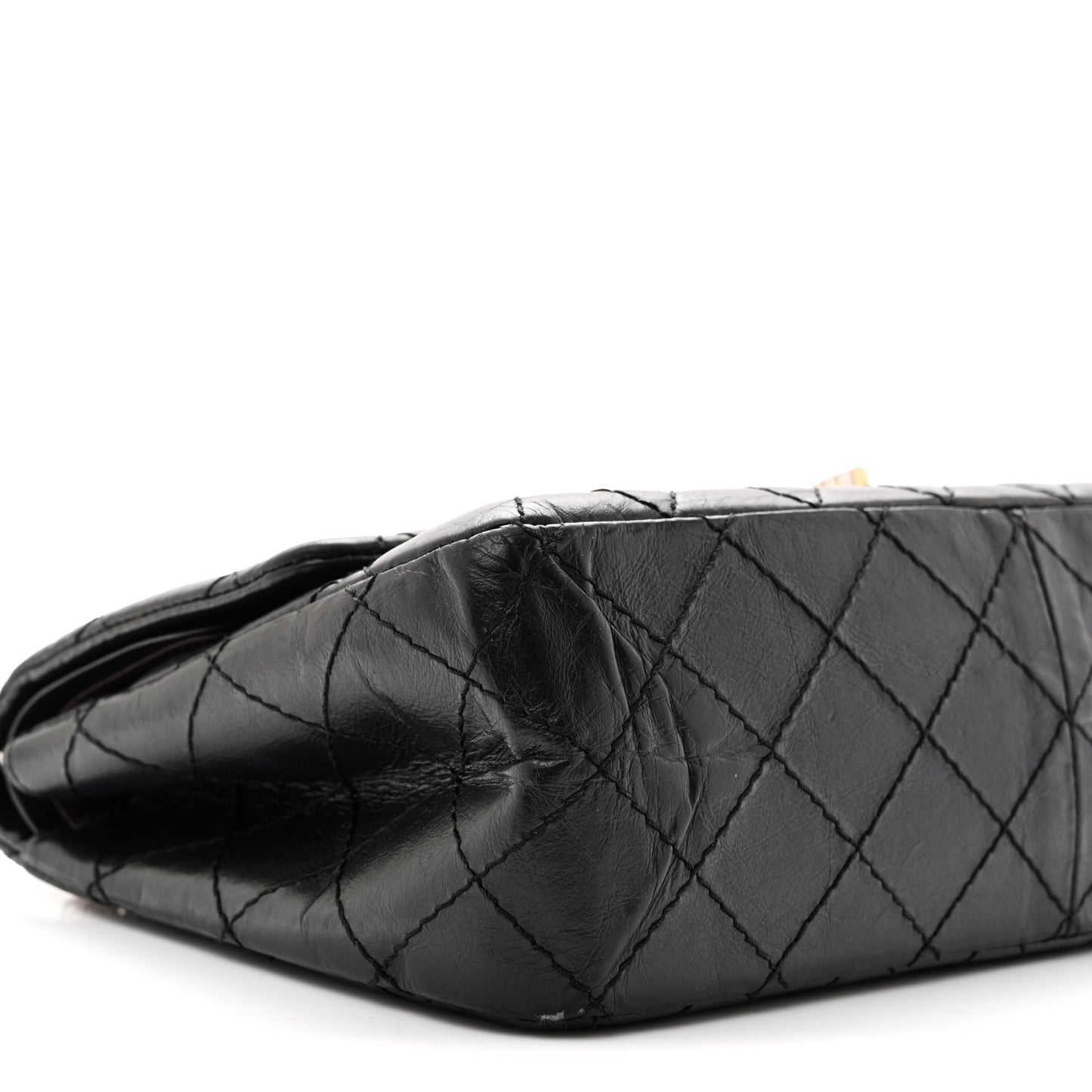 Aged Calfskin Quilted 2.55 Reissue 226 Flap Black