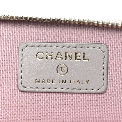 Chanel Caviar Quilted Textured CC Zip Card Holder Wallet  Grey 6 of 9
