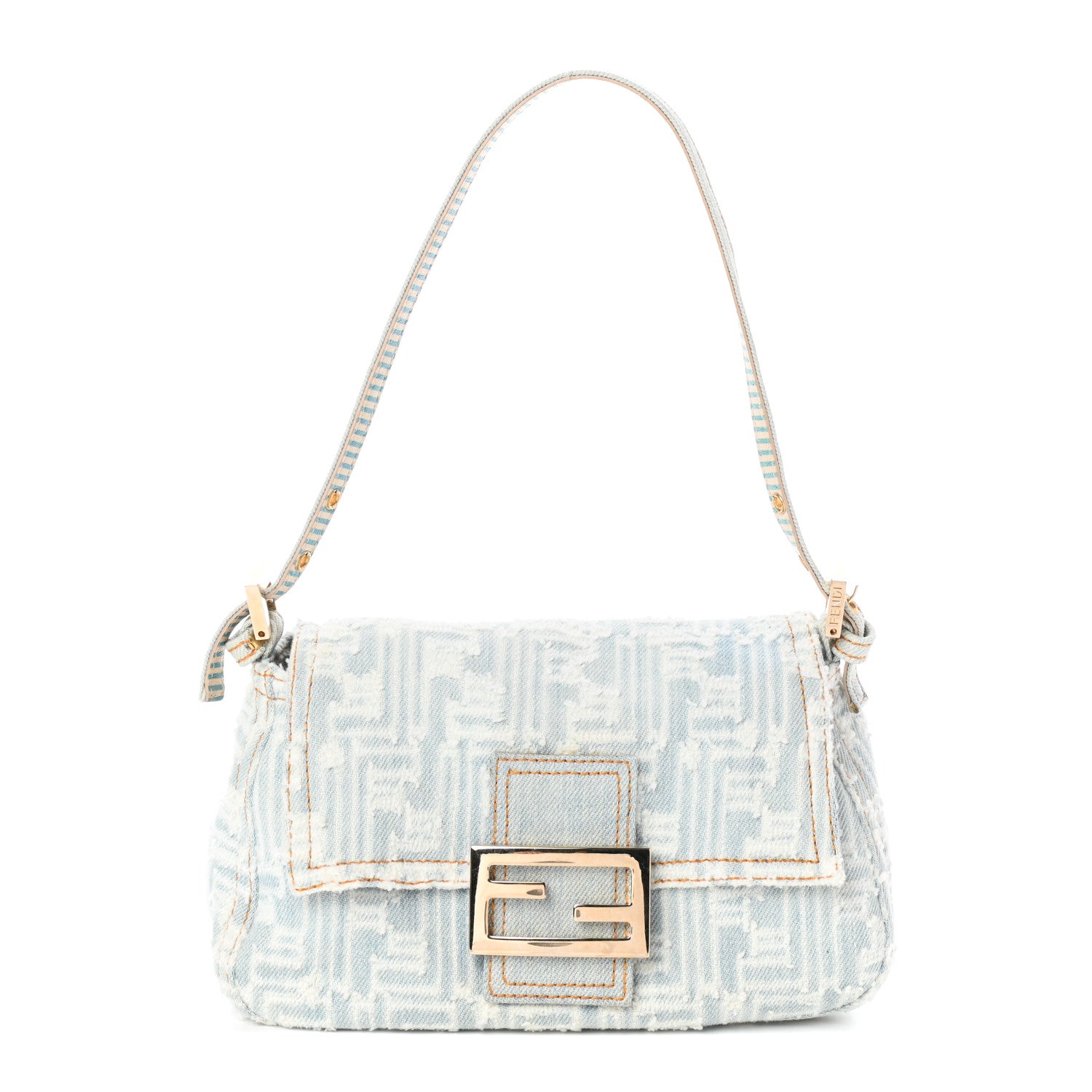 Fendi Denim Zucca Mini Mama Baguette Blue 1 of 8
