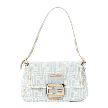 Fendi Denim Zucca Mini Mama Baguette Blue 1 of 8