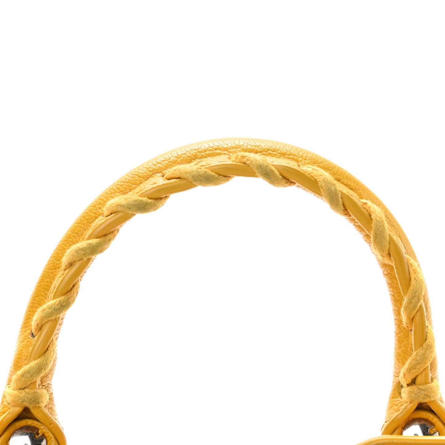 Chevre Silver Metallic Edge Hardware Nano City Jaune Epi