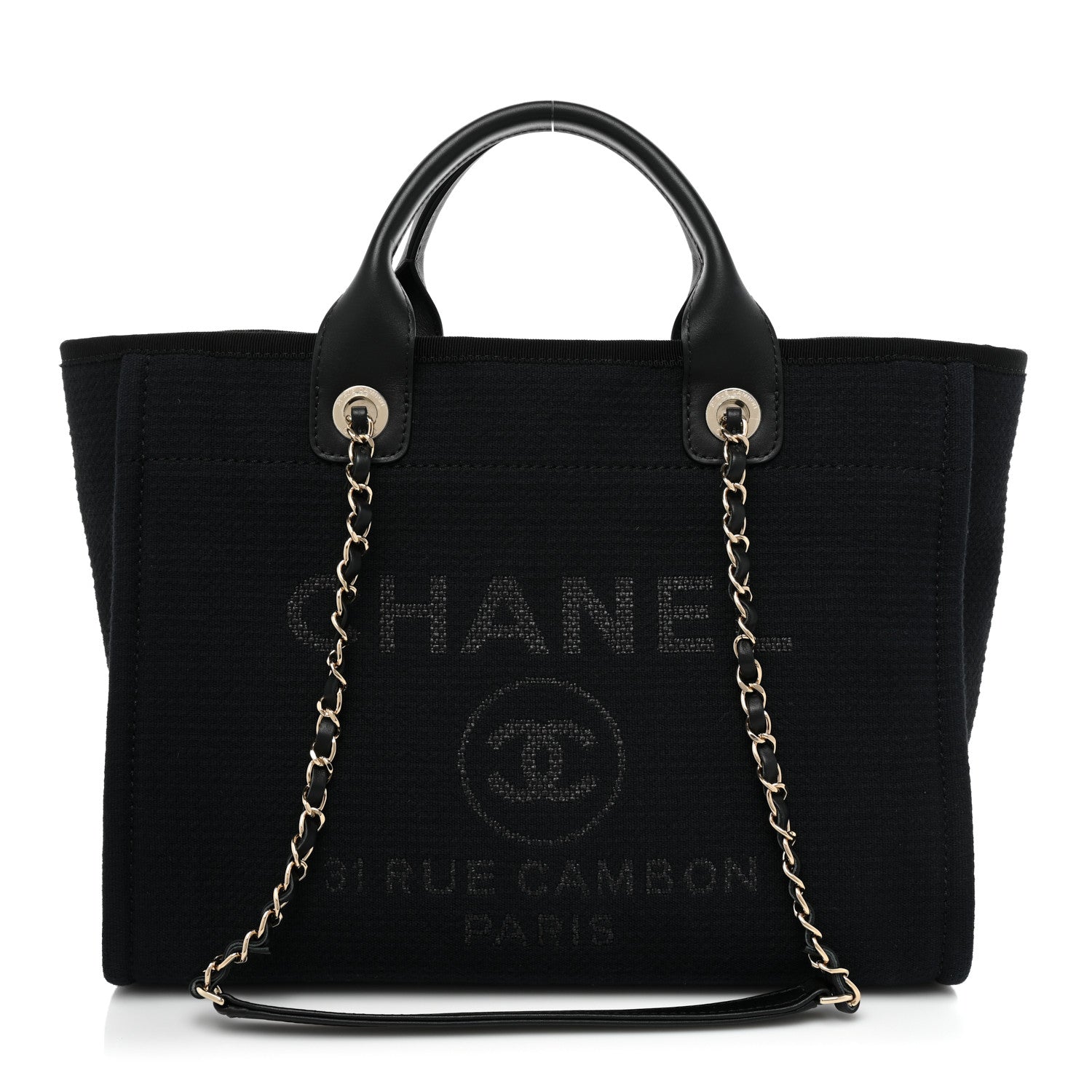 Chanel Mixed Fibers Small Deauville Tote Black 1 of 9
