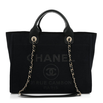 Chanel Mixed Fibers Small Deauville Tote Black 1 of 9