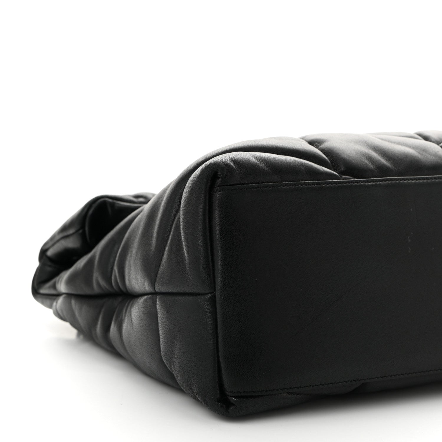 Saint Laurent Lambskin Quilted Monogram Monochrome Small Loulou Puffer Chain Satchel Black 9 of 11