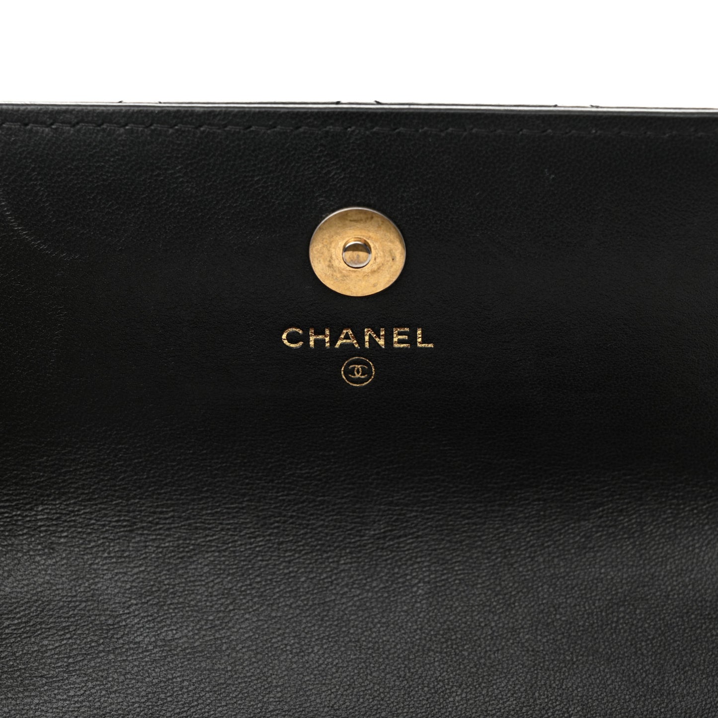 Lambskin Quilted Sweet Camellia Flap Phone Holder With Chain Black