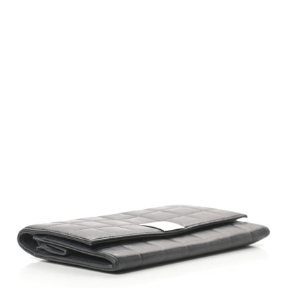 Chanel Lambskin Quilted Chocolate Bar Long Wallet Black 4 of 13