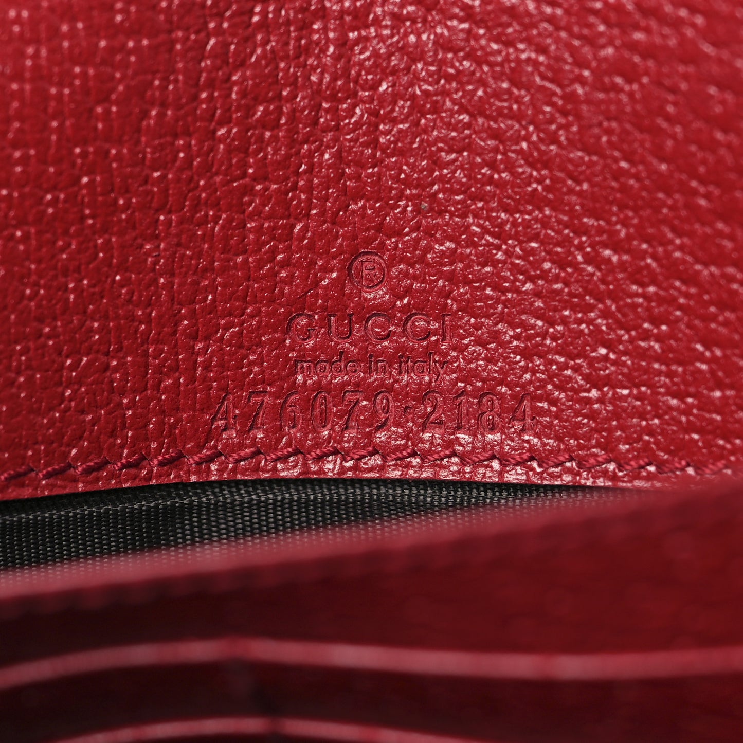 GG Supreme Monogram Web Queen Margaret Chain Wallet Red