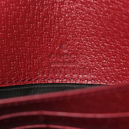 Gucci GG Supreme Monogram Web Queen Margaret Chain Wallet Red 6 of 9