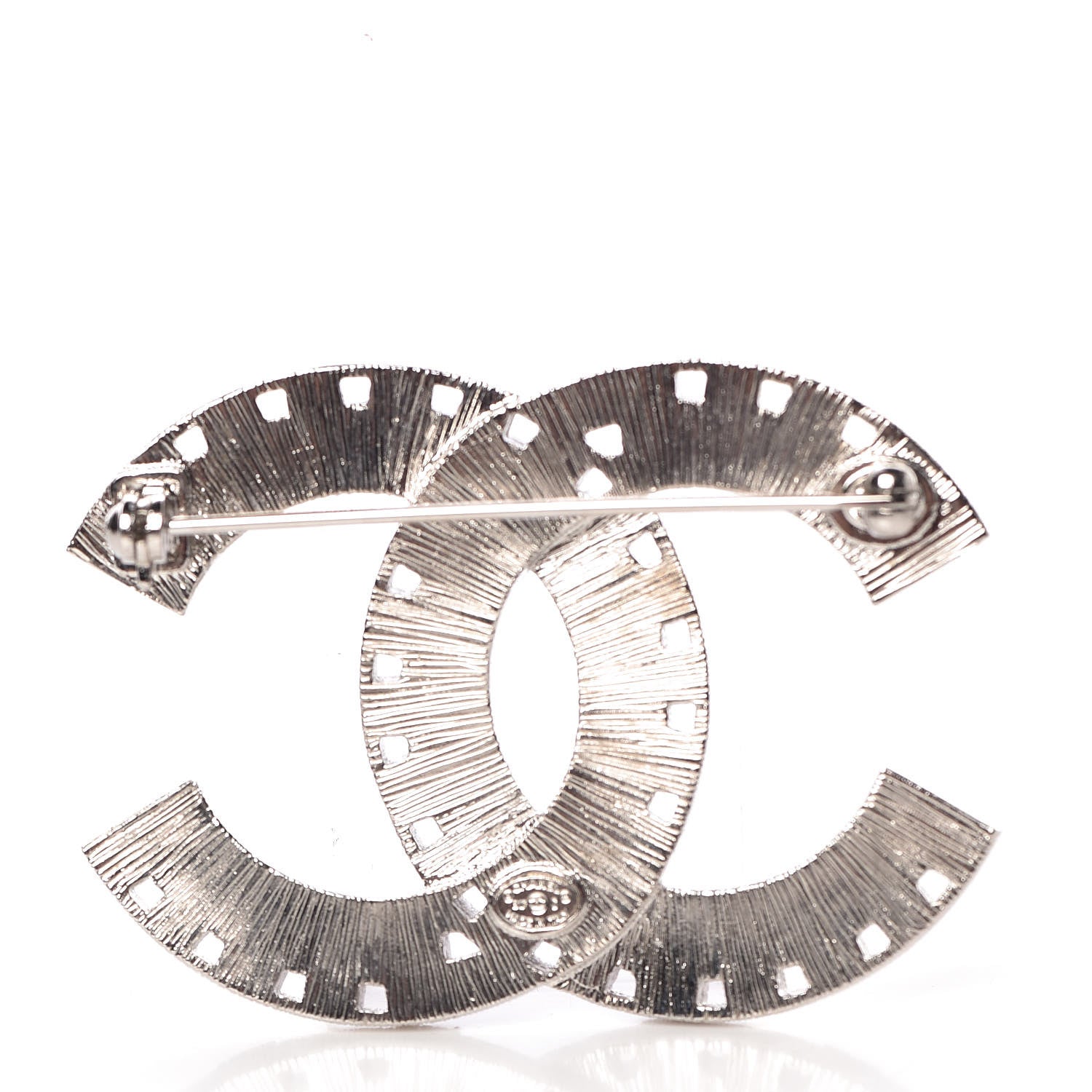 Chanel Baguette Crystal CC Brooch Silver Pink 3 of 5