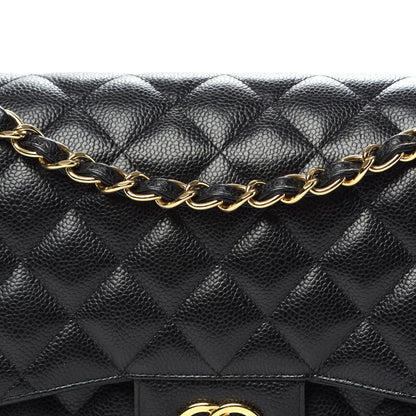 Chanel Caviar Quilted Jumbo Double Flap Black 9 of 12