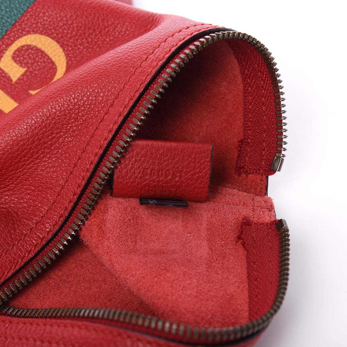 Pebbled Calfskin Medium Logo Portfolio Clutch Hibiscus Red