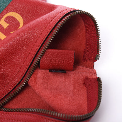 Gucci Pebbled Calfskin Medium Logo Portfolio Clutch Hibiscus Red 8 of 9