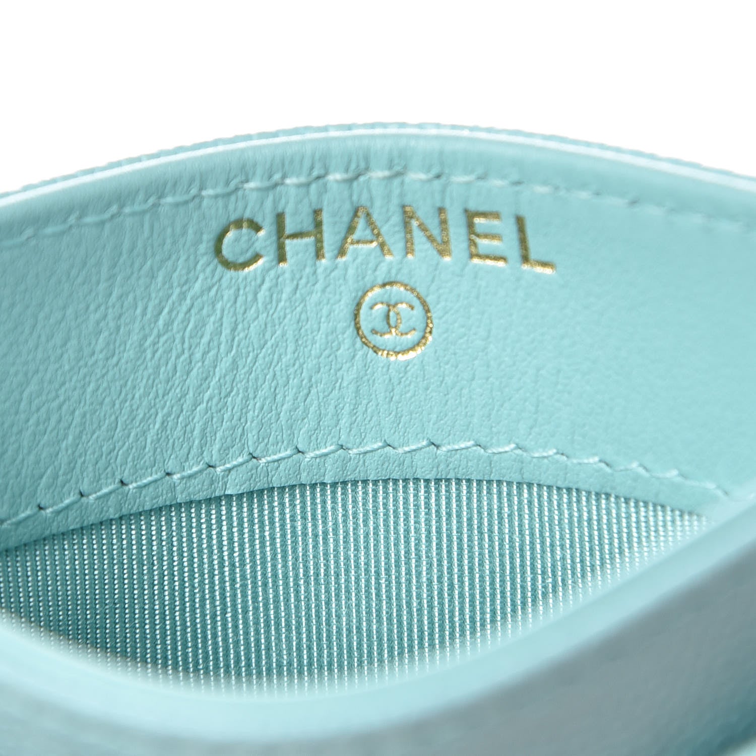 Chanel Caviar Quilted Card Holder Light Blue 7 of 11