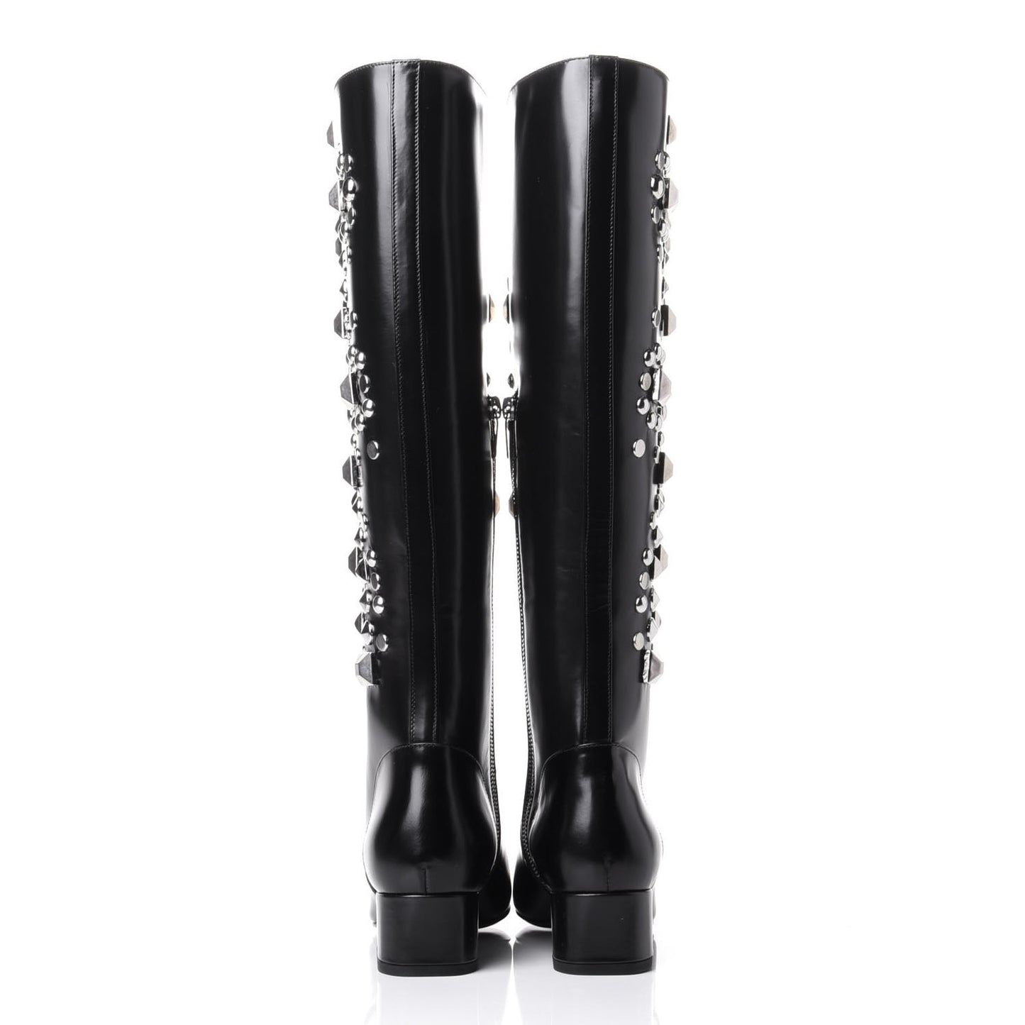 Ketta Studded Babies 40 Brod Knee High Boots 36.5 Black