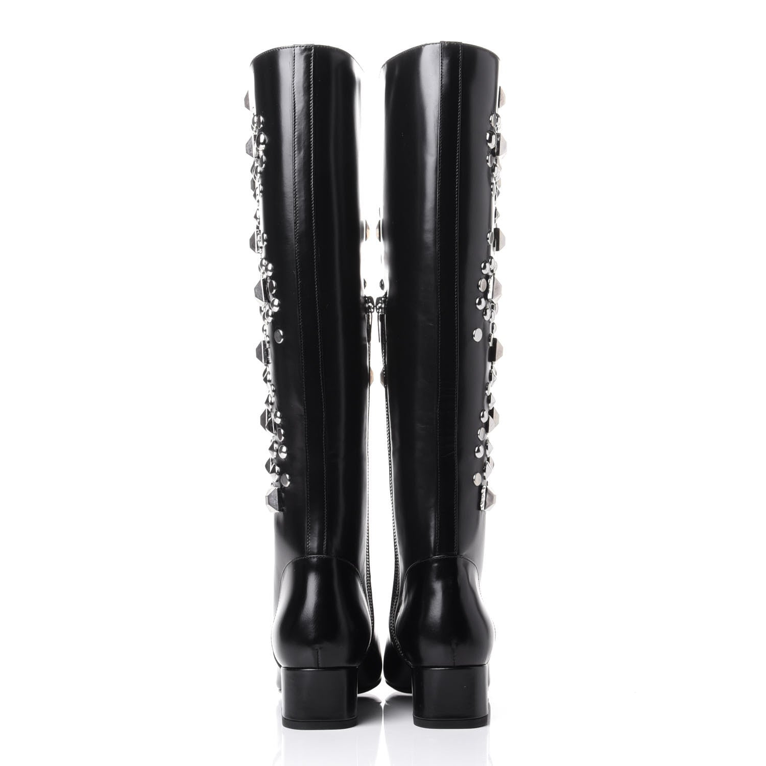 Saint Laurent Ketta Studded Babies 40 Brod Knee High Boots 36.5 Black 6 of 10