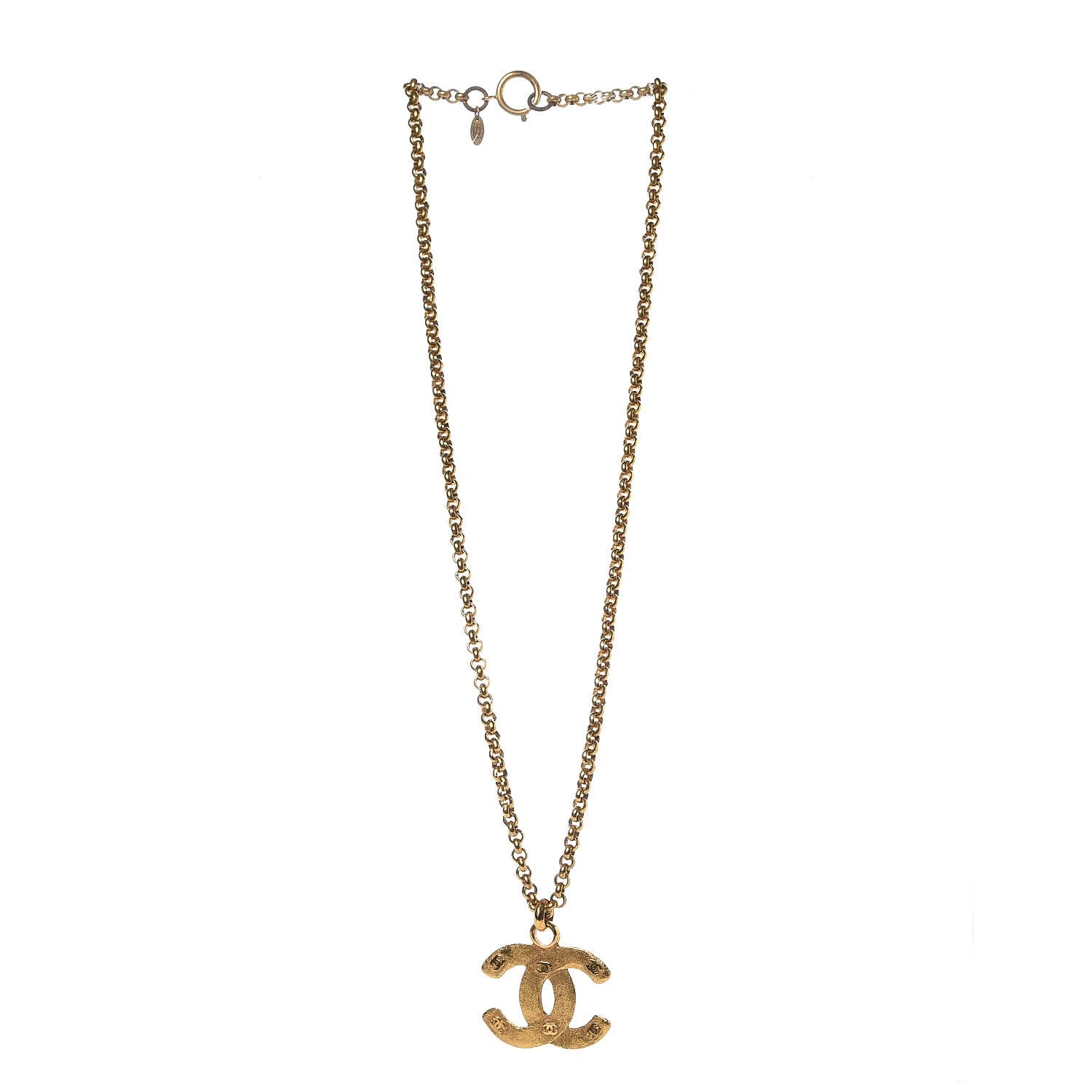 Chanel Large CC Pendant Necklace Gold 3 of 5