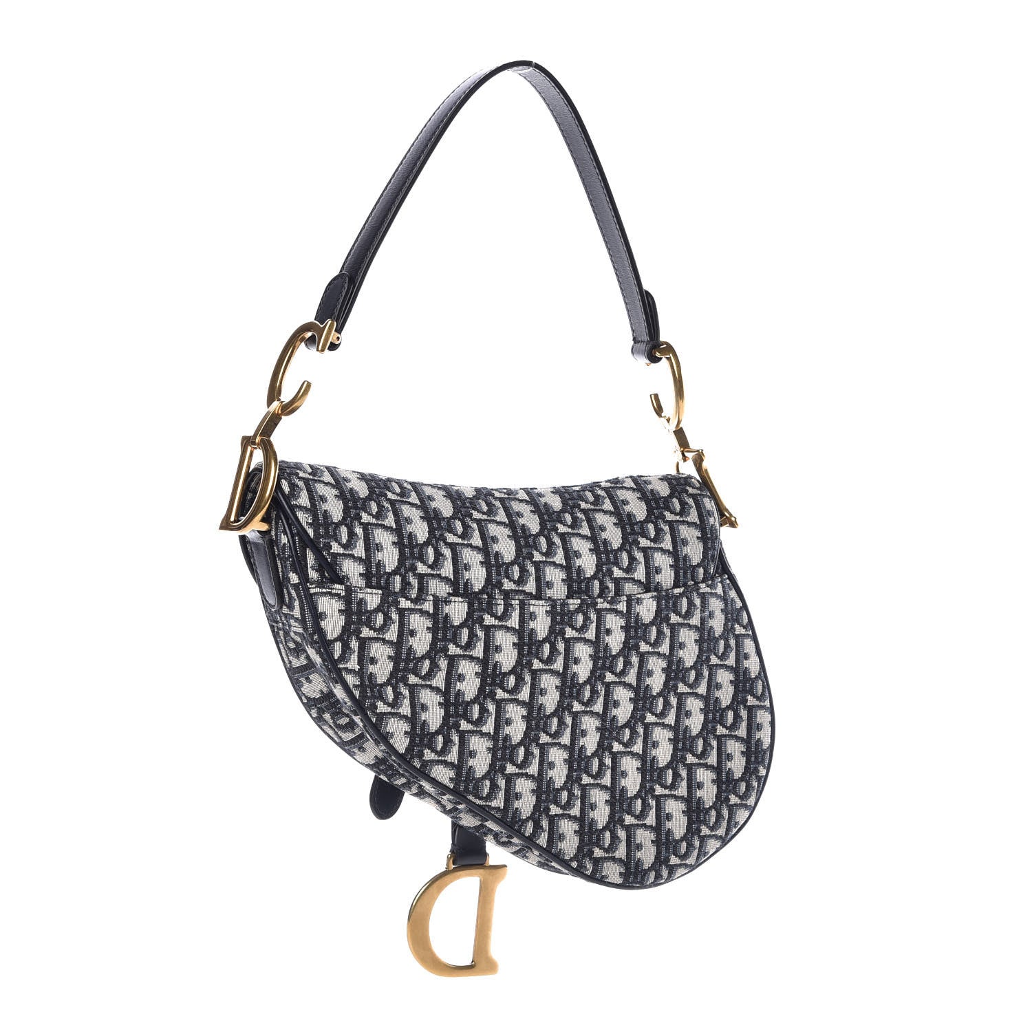 Christian Dior Oblique Saddle Bag Blue 3 of 8