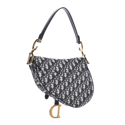 Christian Dior Oblique Saddle Bag Blue 3 of 8