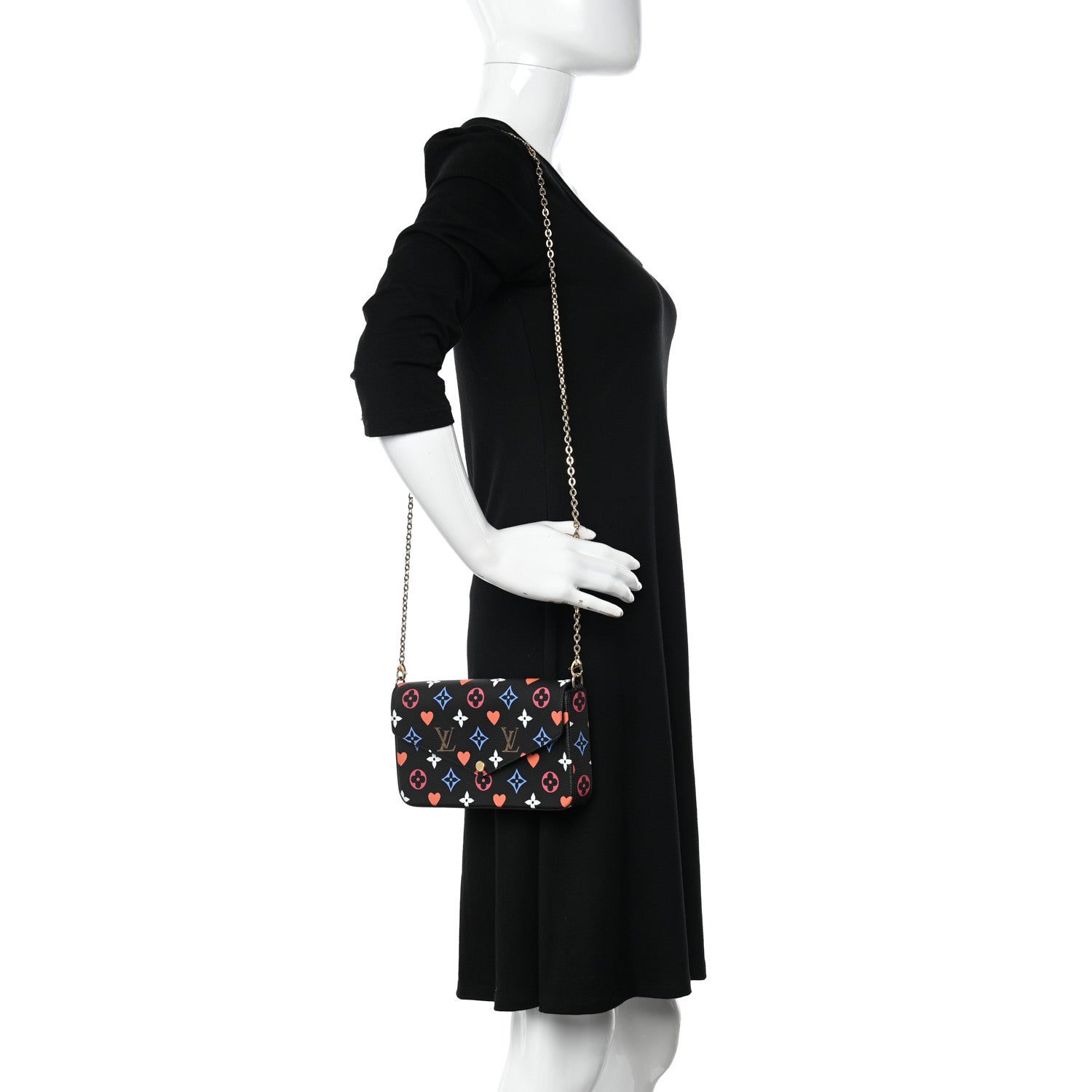 Louis Vuitton Game On Felicie Chain Wallet Black 2 of 10
