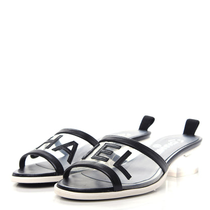 Chanel PVC Lambskin Logo Mules 35.5 Black 3 of 11