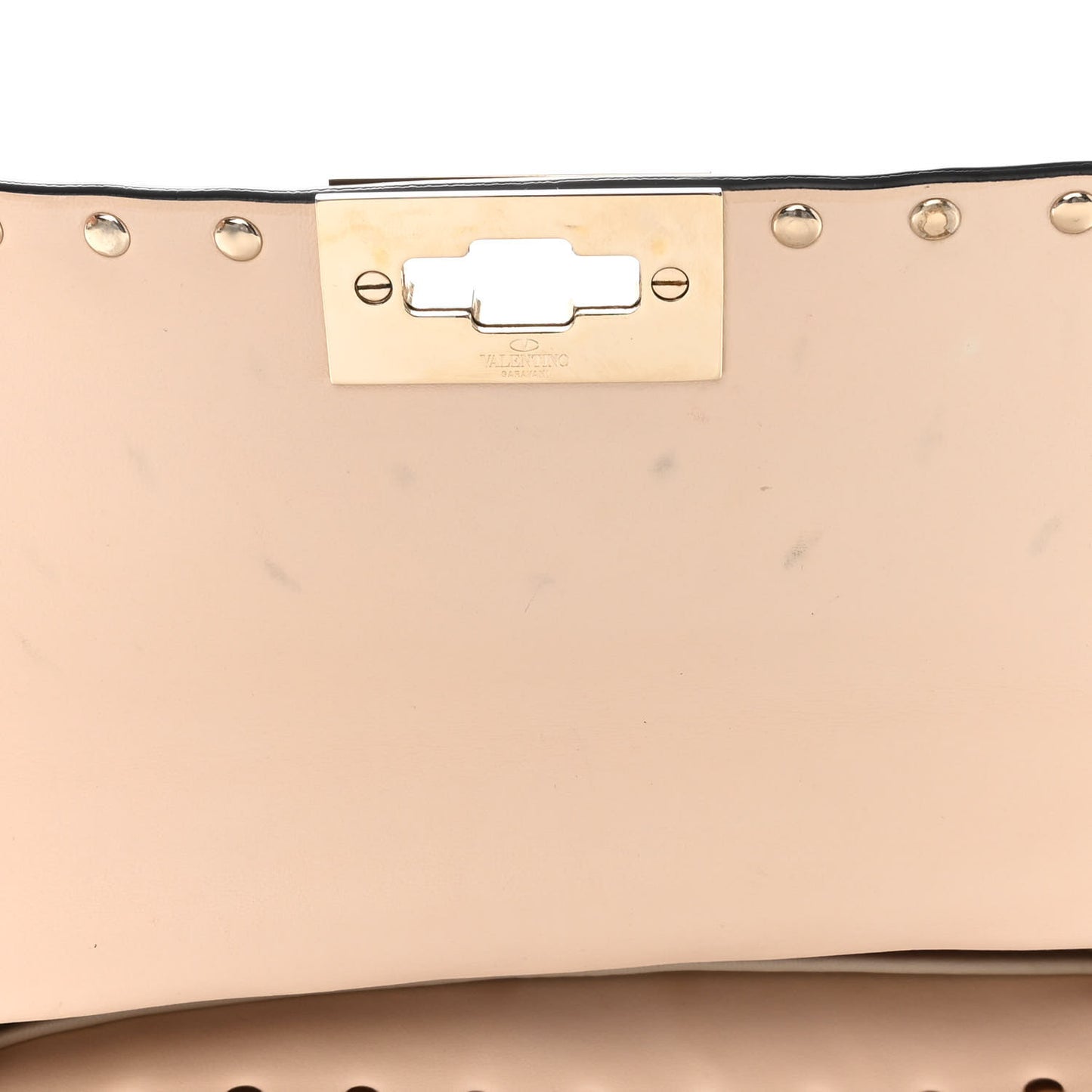 Nappa Medium Rockstud Spike Shoulder Bag Light Ivory