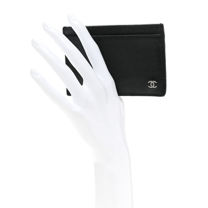 Chanel Grained Calfskin CC Card Holder Black 2 of 10