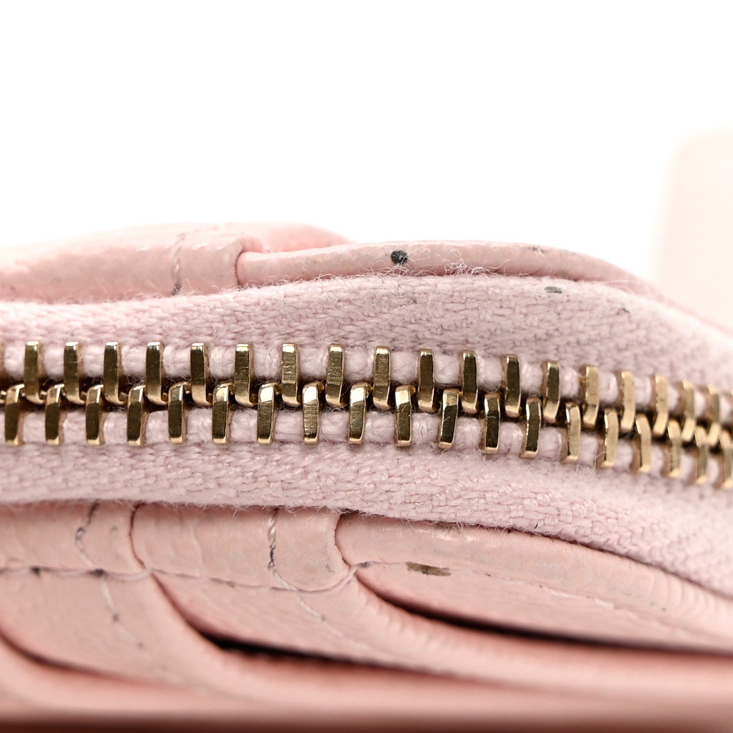 Chanel Caviar Quilted Crystal Zip Card Holder Wallet Light Pink 8 of 9