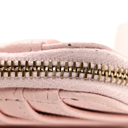 Chanel Caviar Quilted Crystal Zip Card Holder Wallet Light Pink 8 of 9