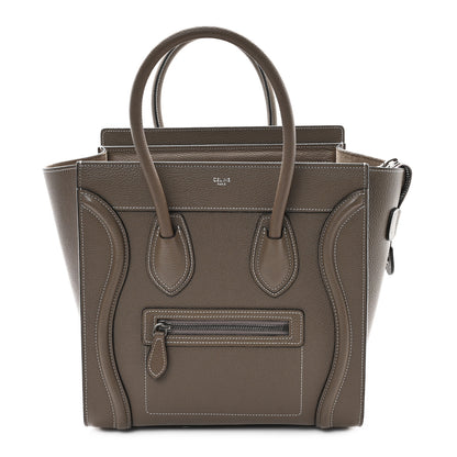 Celine Drummed Calfskin Micro Luggage Souris 1 of 10