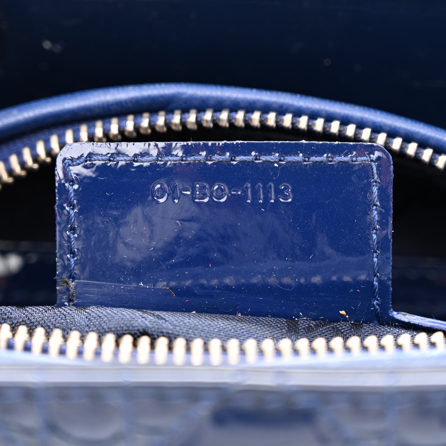 Christian Dior Patent Cannage Medium Lady Dior Navy Blue 7 of 14