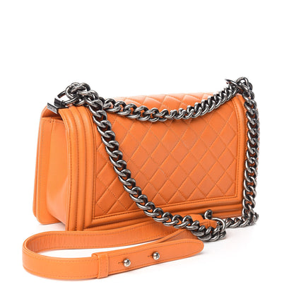 Chanel Lambskin Quilted Medium Boy Flap Orange 3 of 16