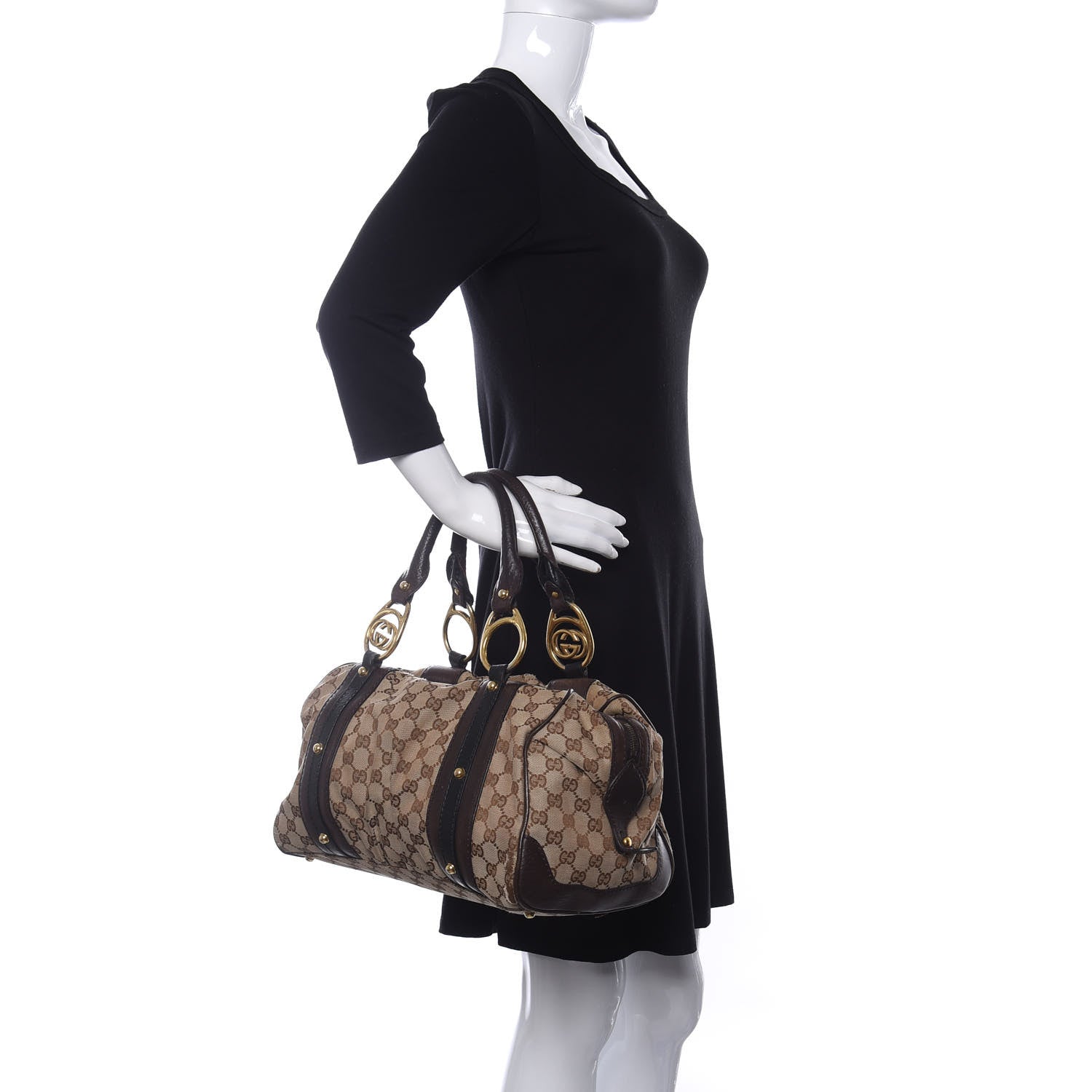 Gucci Monogram Medium Interlocking Icon Tote Dark Brown 2 of 10