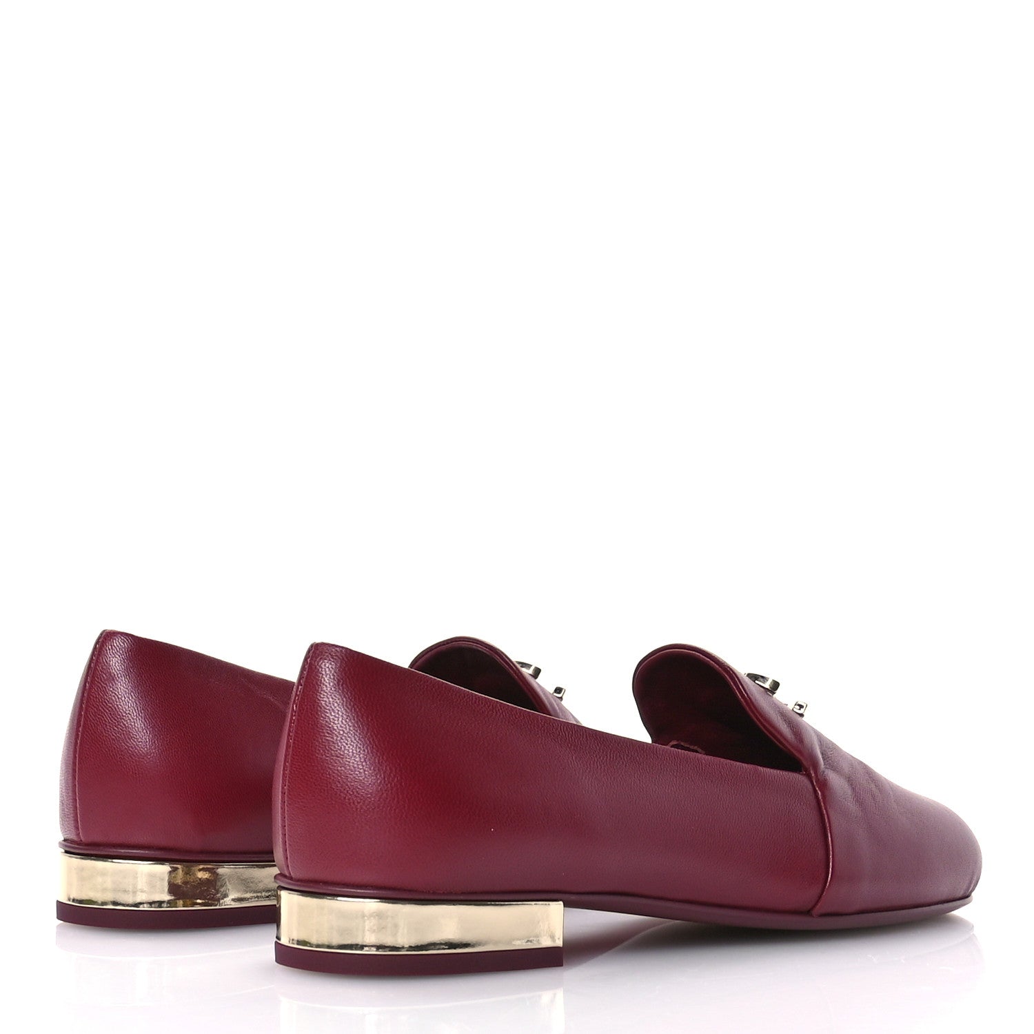 Chanel Lambskin CC Loafers 35 Bordeaux 5 of 9